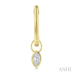 1/3 Ctw Bezel Set Marquise Cut Diamond Huggie Earrings in 14K Yellow Gold