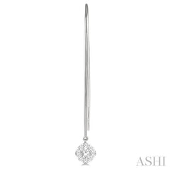 1/2 Ctw Cushion Shape Lovebright Round Cut Diamond Earring in 14K White Gold