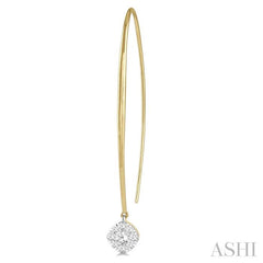 1/3 Ctw Cushion Shape Lovebright Round Cut Diamond Earring in 14K Yellow & White Gold