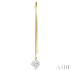 1/3 Ctw Cushion Shape Lovebright Round Cut Diamond Earring in 14K Yellow & White Gold