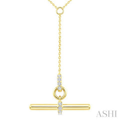 1/10 Ctw Round Cut Diamond T-Bar Fashion Necklace in 10K Yellow Gold