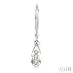 1/8 Ctw Pear Shape Round Cut Diamond Earrings in 14K White Gold