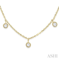 1/2 Ctw Circular Accent Rose Cut Diamond Station Necklace in 14K Yellow Gold