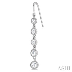 5/8 Ctw Circular Rose Cut Diamond Fashion Earrings in 14K White Gold