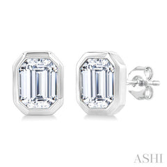 3/8 Ctw Emerald Pie Cut Diamond Fashion Stud Earring in 14K White Gold