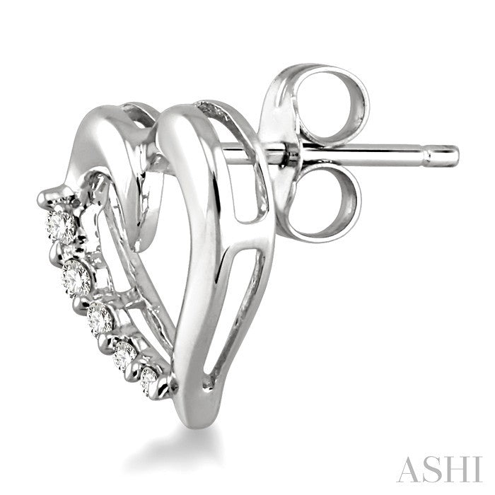 1/8 Ctw Round Cut Diamond Journey Earrings in 10K White Gold