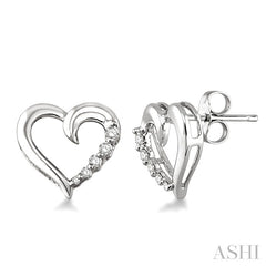 1/8 Ctw Round Cut Diamond Journey Earrings in 10K White Gold