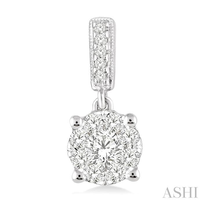 1/2 Ctw Lovebright Round Cut Diamond Earrings in 14K White Gold
