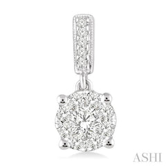 1/2 Ctw Lovebright Round Cut Diamond Earrings in 14K White Gold
