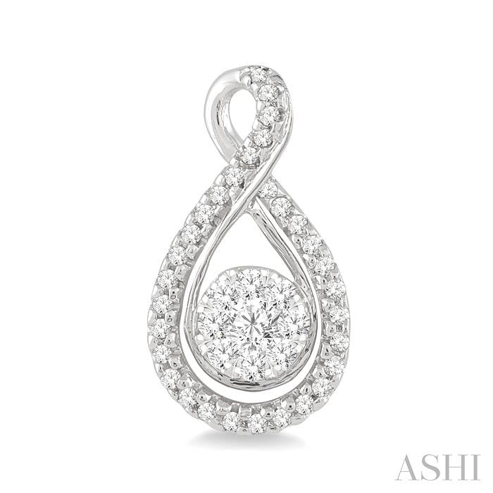 1/2 Ctw Lovebright Round Cut Diamond Earrings in 14K White Gold