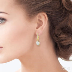 5/8 Ctw Oval Shape Diamond Lovebright Earrings in 14K Yellow and White Gold