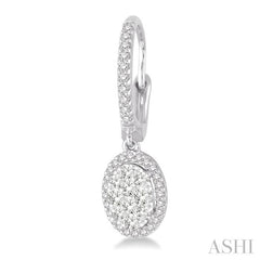 3/8 Ctw Oval Shape Diamond Lovebright Earrings in 14K White Gold