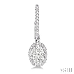 3/8 Ctw Oval Shape Diamond Lovebright Earrings in 14K White Gold