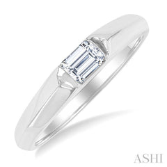 1/3 Ctw East-West Set Emerald Cut Diamond Fashion Ring in 14K White Gold