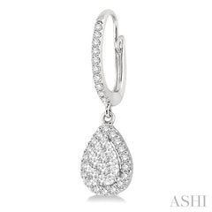 3/8 Ctw Pear Shape Diamond Lovebright Earrings in 14K White Gold