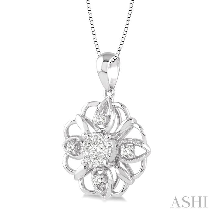 1/3 Ctw Diamond Lovebright Pendant in 14K White Gold with Chain