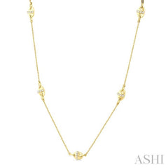 1/6 Ctw Mariner Link Round Cut Diamond Necklace in 14K Yellow Gold