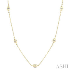 1/6 Ctw Mariner Link Round Cut Diamond Necklace in 14K Yellow Gold