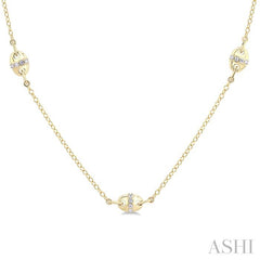 1/6 Ctw Mariner Link Round Cut Diamond Necklace in 14K Yellow Gold