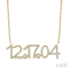 1/4 Ctw '12.17.04' Date Diamond Necklace in 10K Yellow Gold