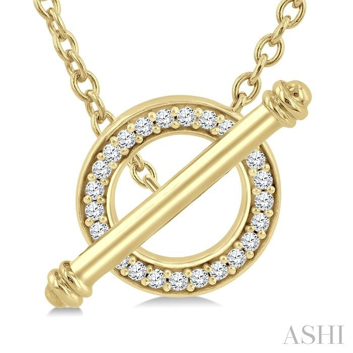 1/8 Ctw Circle Toggle Round Cut Diamond Fashion Necklace in 10K Yellow Gold