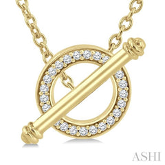 1/8 Ctw Circle Toggle Round Cut Diamond Fashion Necklace in 10K Yellow Gold