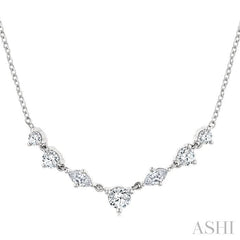 1/2 Ctw Marquise & Round Cut Diamond Necklace in 14K White Gold