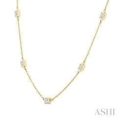 1 1/2 Ctw Emerald Cut Diamond Fashion Necklace in 14K Yellow Gold