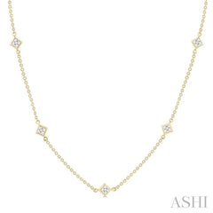 1 1/2 Ctw Princess Cut Diamond Fashion Necklace in 14K Yellow Gold