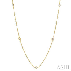 1/4 Ctw Round Cut Diamond Fashion Necklace in 14K Yellow Gold