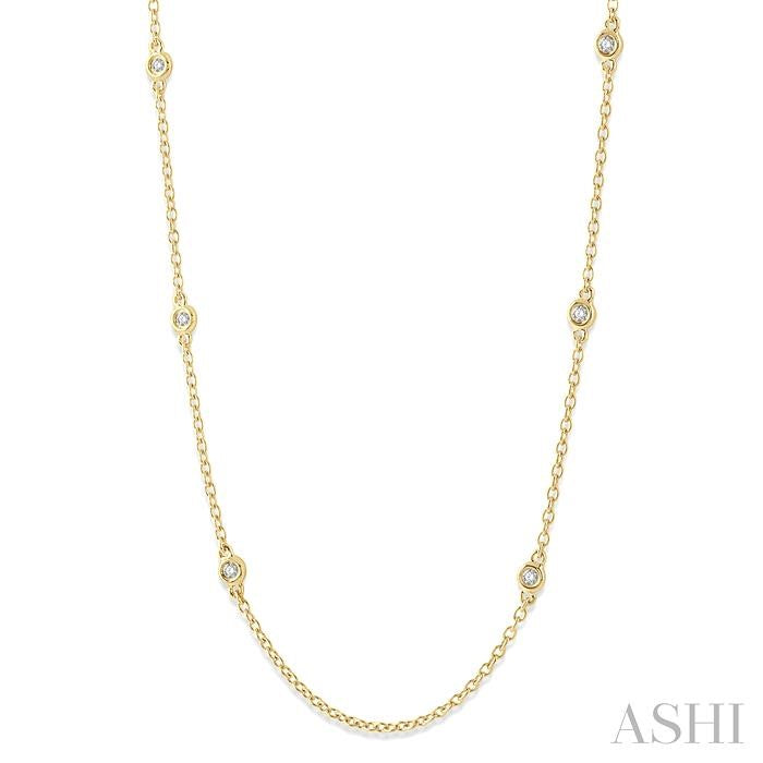 1/5 Ctw Round Cut Diamond Fashion Necklace in 14K Yellow Gold