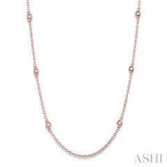 1/5 Ctw Round Cut Diamond Fashion Necklace in 14K Rose Gold