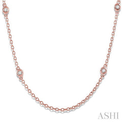 1/5 Ctw Round Cut Diamond Fashion Necklace in 14K Rose Gold