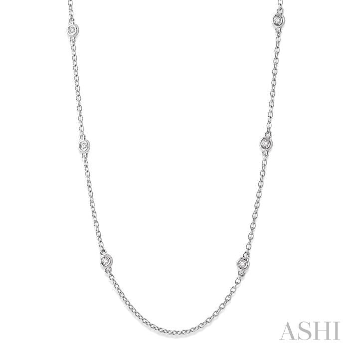 1/5 Ctw Round Cut Diamond Fashion Necklace in 14K White Gold