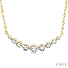 1/2 Ctw Diamond Smile Necklace in 14K Yellow Gold