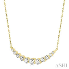 3/4 Ctw Diamond Smile Necklace in 14K Yellow Gold