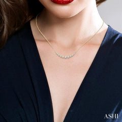 3/4 Ctw Diamond Smile Necklace in 14K Yellow Gold