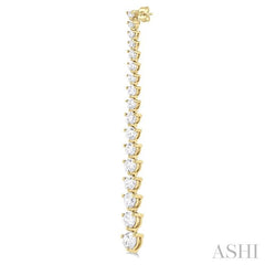 3 Ctw Round Cut Diamond Riviera Drop Earring in 14K Yellow Gold