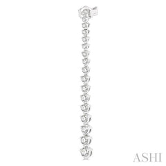 1 Ctw Round Cut Diamond Riviera Drop Earring in 14K White Gold