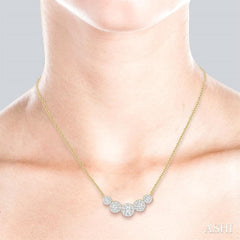 1/2 Ctw Round Cut Diamond Lovebright Necklace in 14K Yellow and White Gold