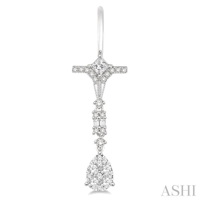 1 Ctw Diamond Lovebright Earrings in 14K White Gold