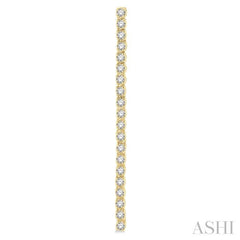 1 Ctw Single Line Drop Round Cut Diamond Tennis Earring in 14K Yellow Gold