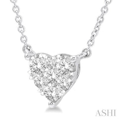 1/2 Ctw Lovebright Diamond Heart Pendant With Chain in 14K White Gold