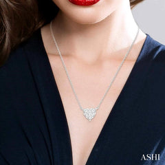 1/2 Ctw Lovebright Diamond Heart Pendant With Chain in 14K White Gold