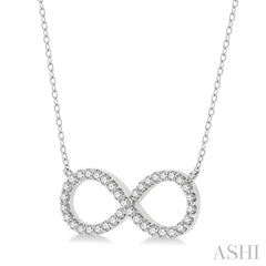 1/2 Ctw Round Cut Diamond Infinity Pendant With Chain in 14K White Gold