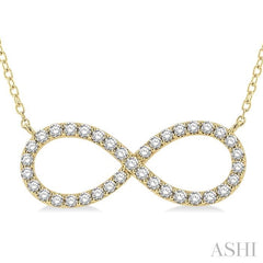 1/2 Ctw Round Cut Diamond Infinity Pendant With Chain in 14K Yellow Gold