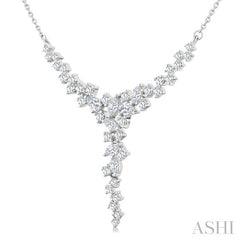 1 Ctw Waterfall Mixed Cut Diamond Scatter Necklace in 14K White Gold