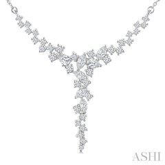 1 Ctw Waterfall Mixed Cut Diamond Scatter Necklace in 14K White Gold